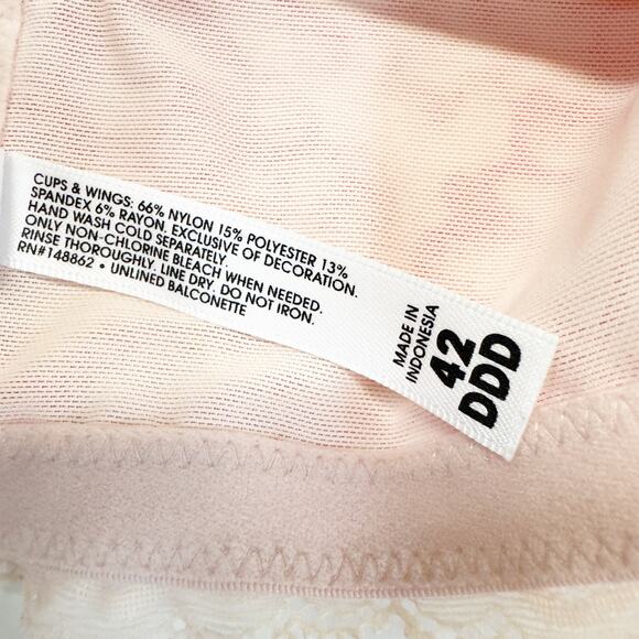 Torrid Bandeau Multiway Unlined Balconette Bra - Lace Pink 42DDD - Picture 9 of 9